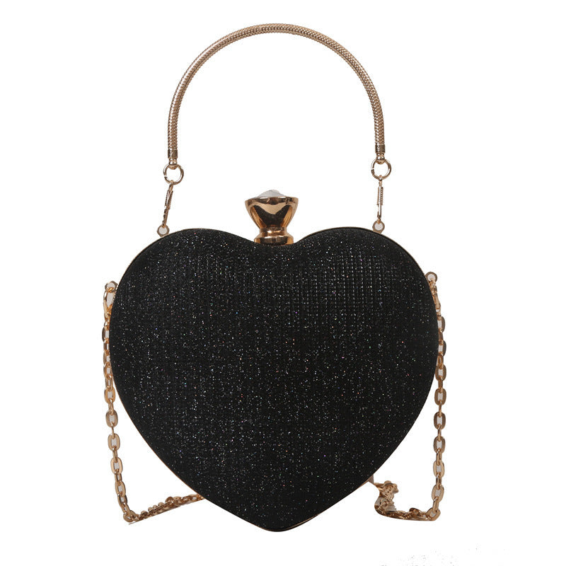 Evening Clutch Bag Shiny Heart Shape