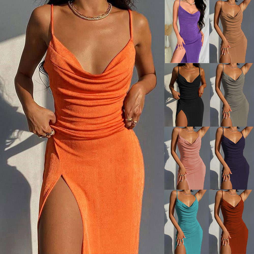 Temperament Leisure Base Knitting Long Dress