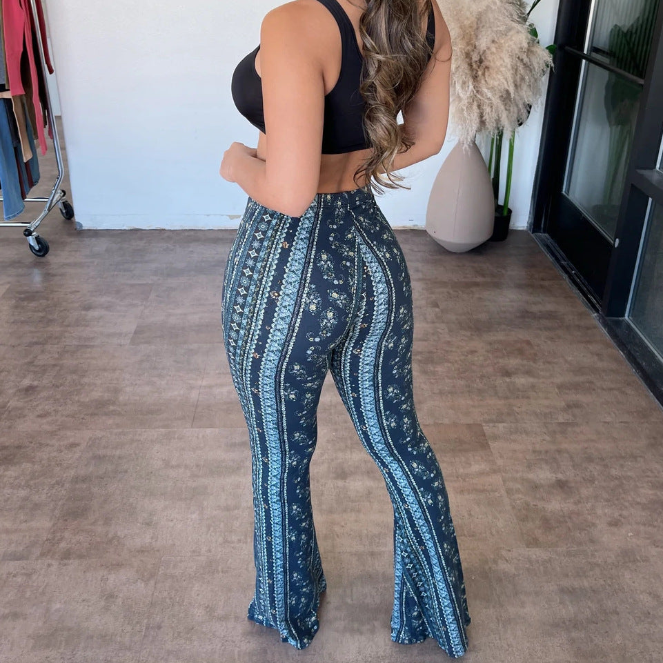 High Elastic Tight Pants Slim Print