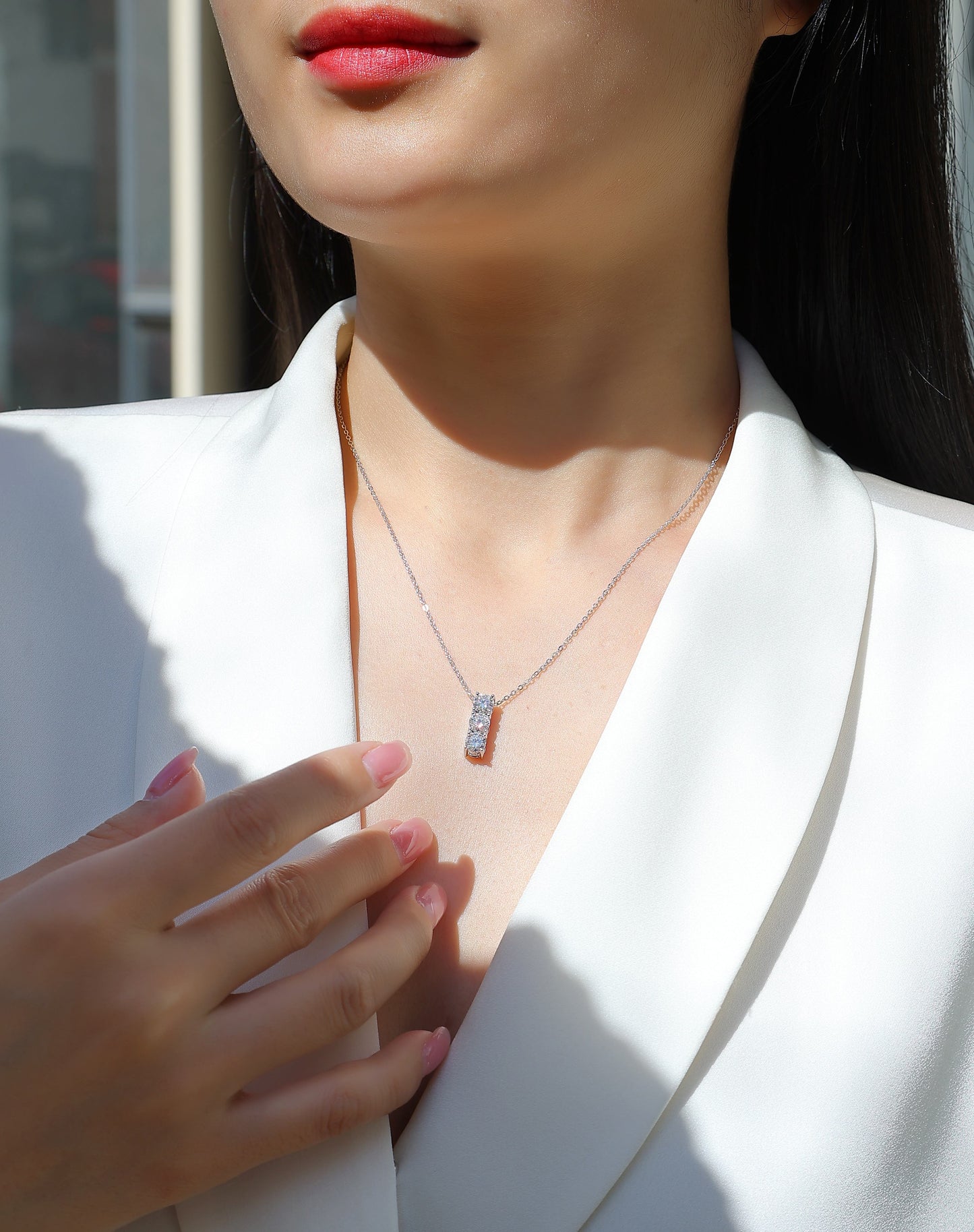 Round — Signature Sterling Silver Pendant Necklace (0.5 Carat, Luxury Moissanite)