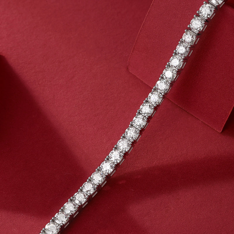 Unique — Signature Sterling Silver Bracelet (Luxury Moissanite)