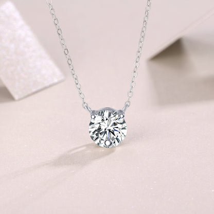 Love Of Time — Signature Sterling Silver Pendant Necklace (2 Carats, Luxury Moissanite)