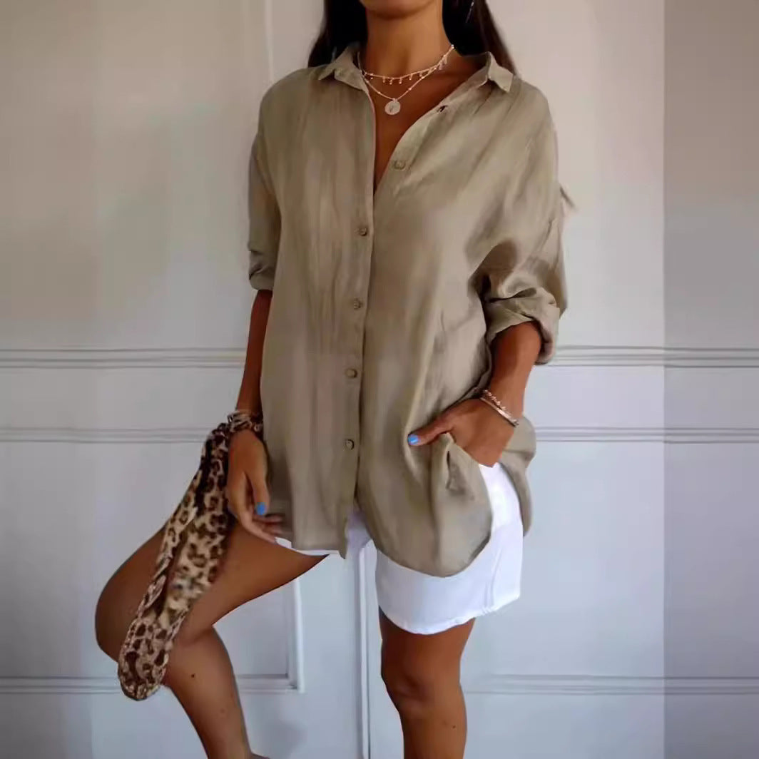 Lapel Long Sleeve Shirt