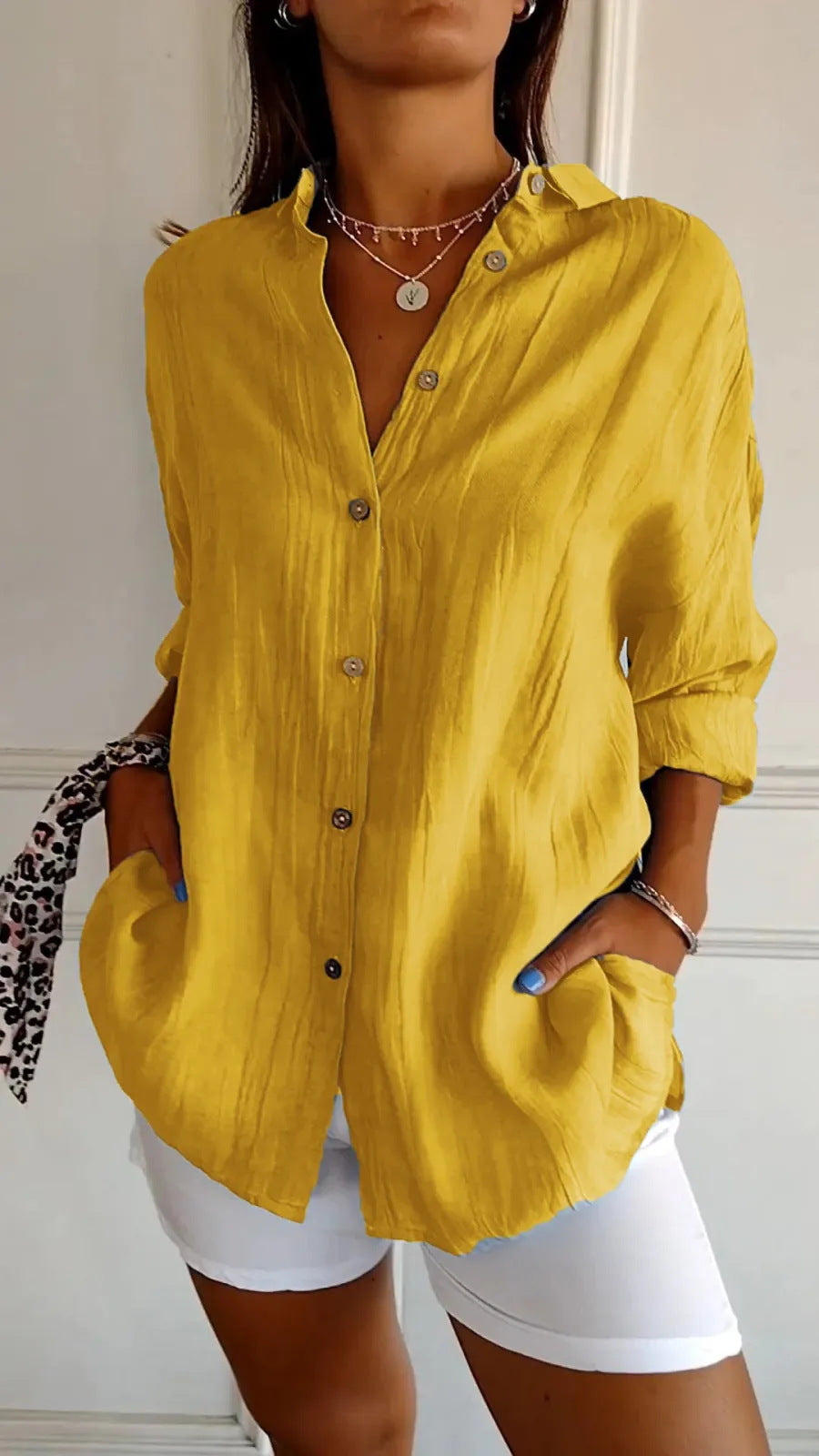 Lapel Long Sleeve Shirt