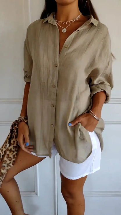 Lapel Long Sleeve Shirt