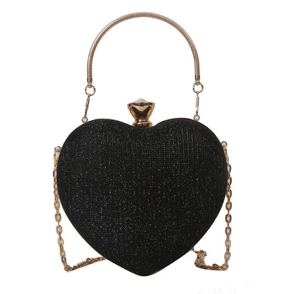 Evening Clutch Bag Shiny Heart Shape