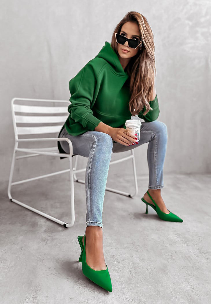 Long Sleeved Side Slit Hooded Casual Sweater