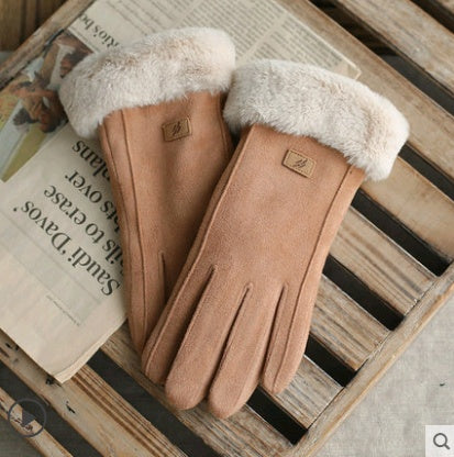 Velvet-Lined Korean Style Touchscreen Gloves