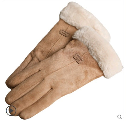 Velvet-Lined Korean Style Touchscreen Gloves