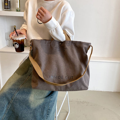 Casual Fashion Totes Alphabet Print Shoulder Bag
