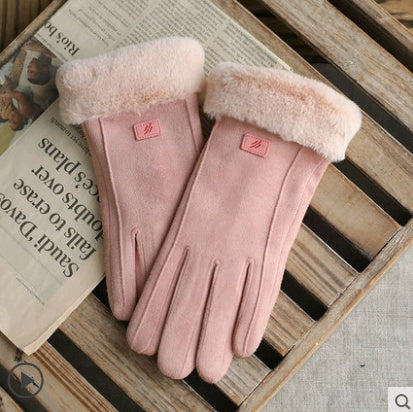 Velvet-Lined Korean Style Touchscreen Gloves