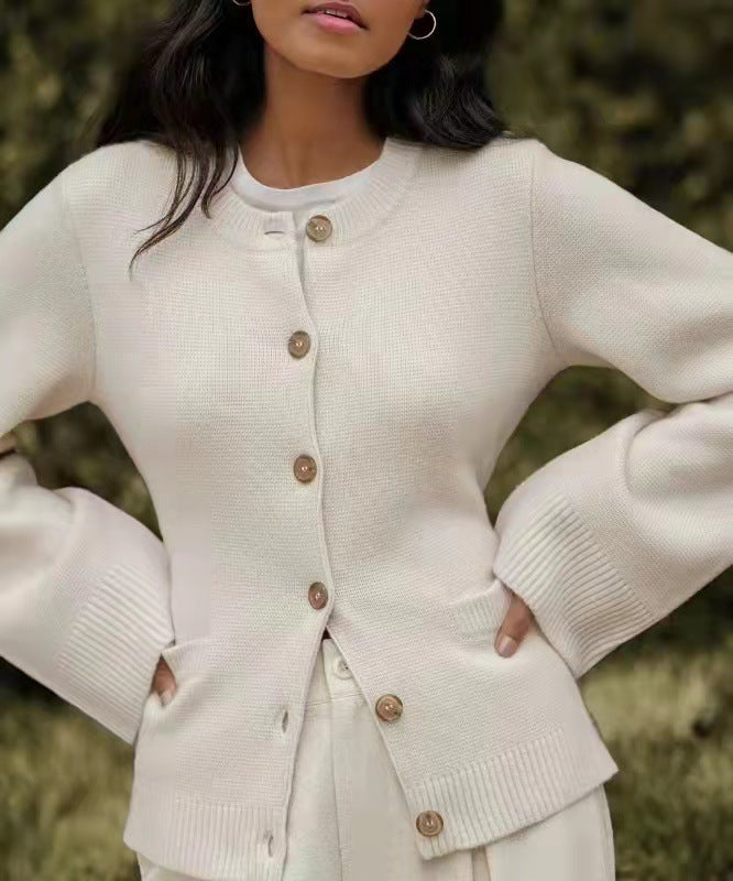 Chic Knitted Waist-Defined Cardigan Coat