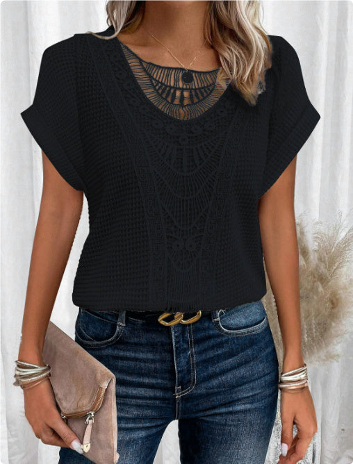 Hollow Out Short-sleeved T-shirt