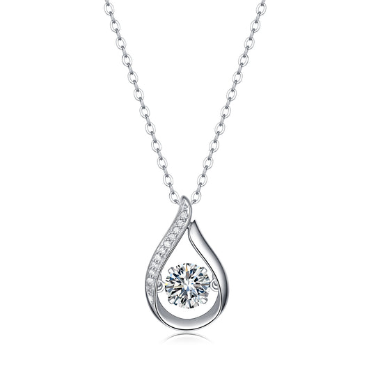 Smart Drop — Signature Sterling Silver Pendant Necklace (Luxury Moissanite)