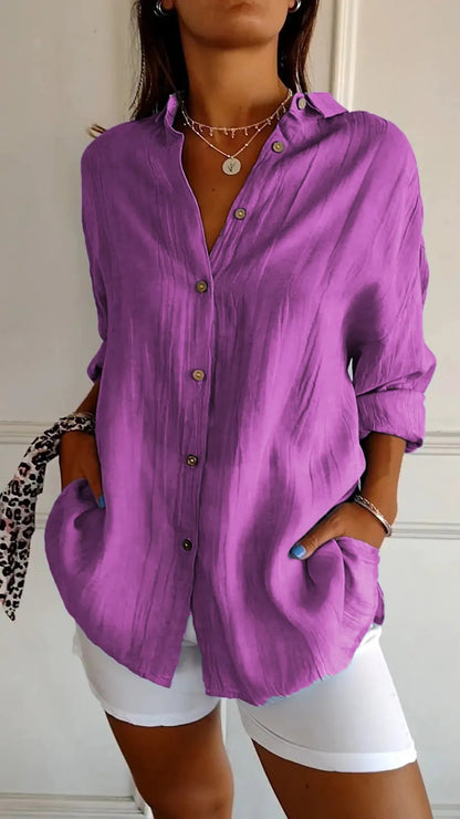 Lapel Long Sleeve Shirt