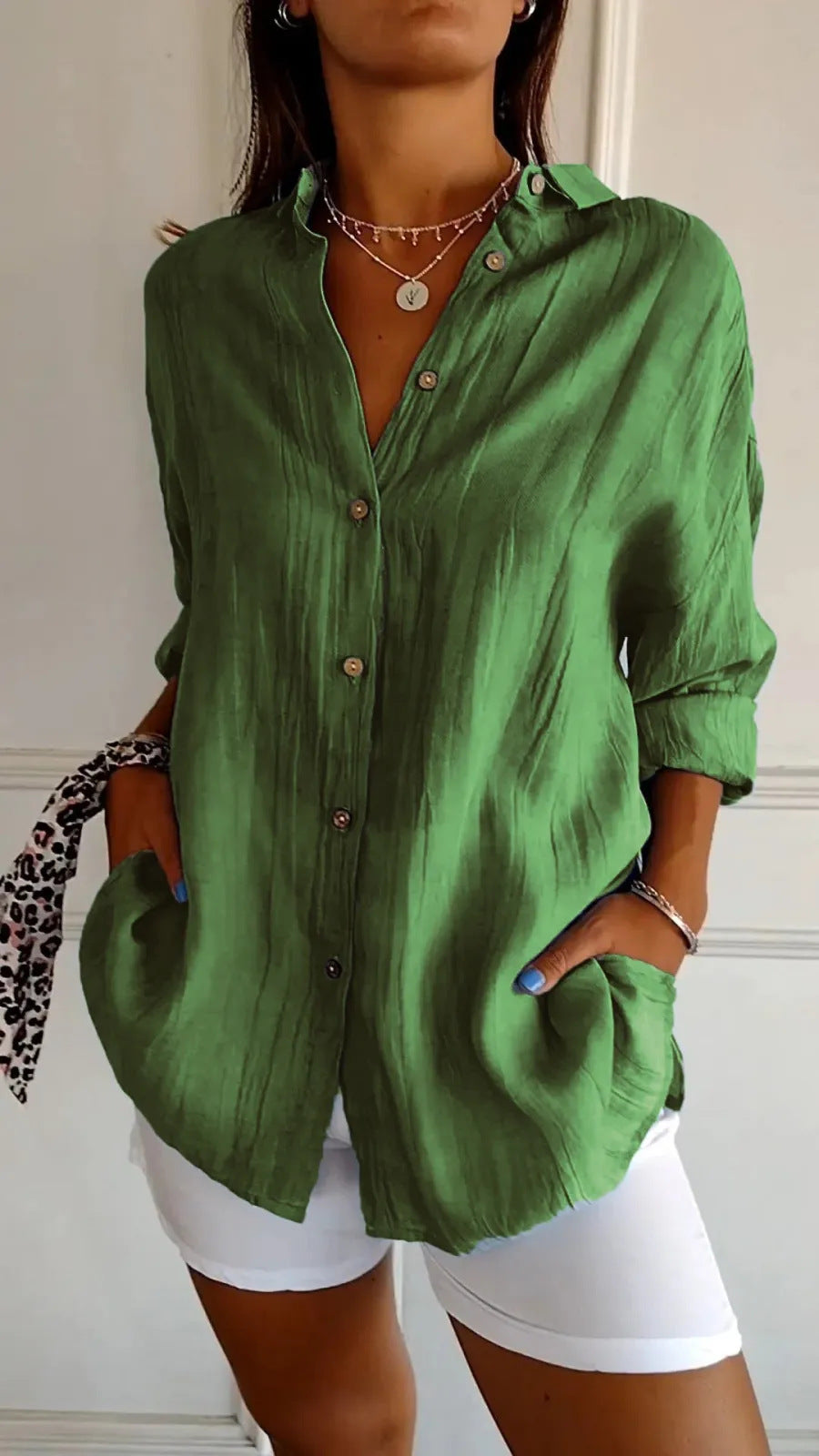 Lapel Long Sleeve Shirt
