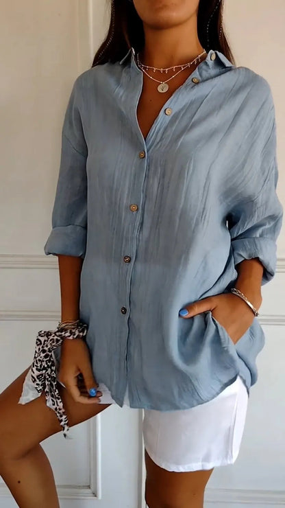 Lapel Long Sleeve Shirt