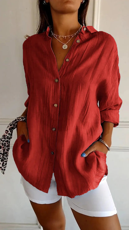 Lapel Long Sleeve Shirt