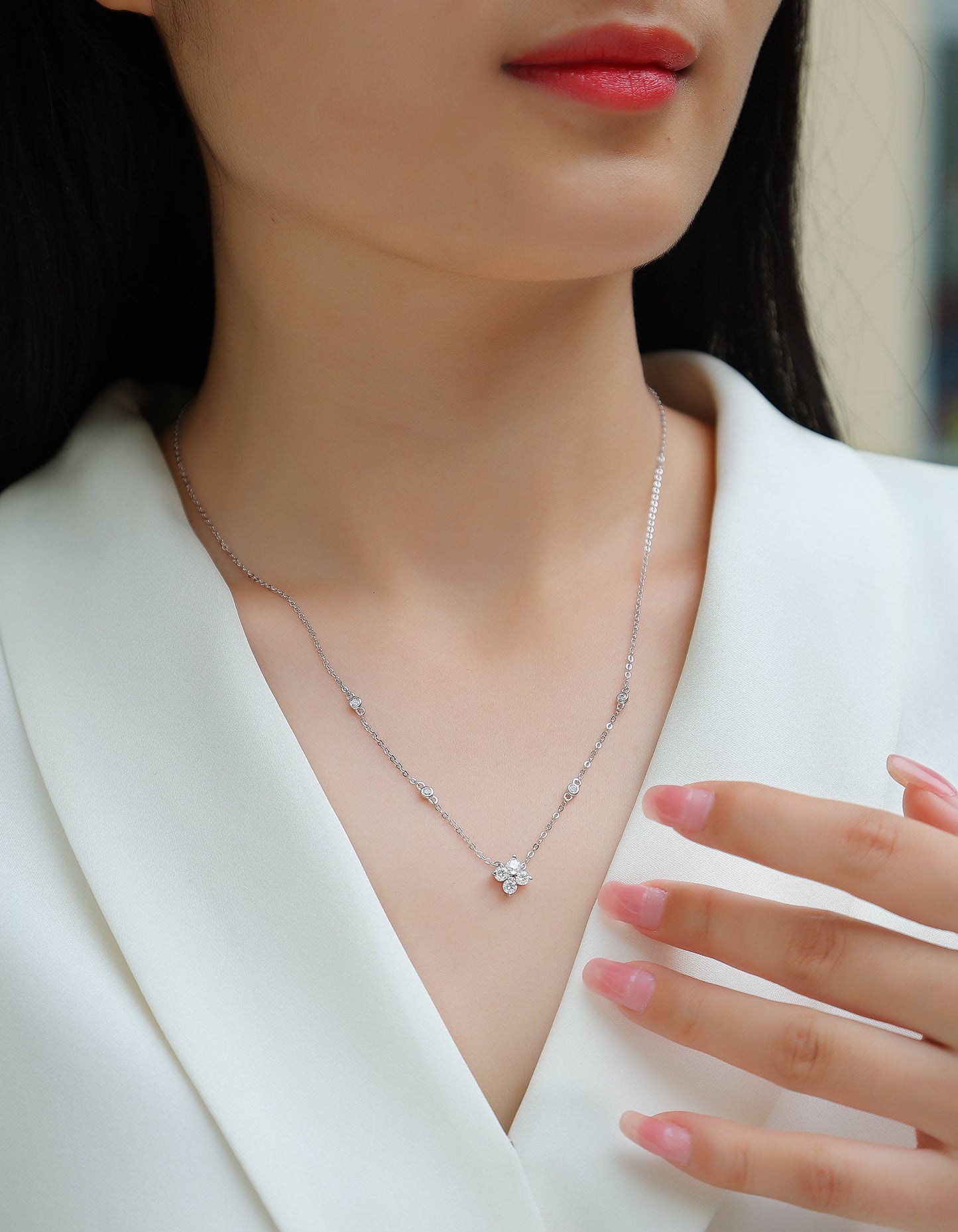 Radiant Star — Signature Sterling Silver Pendant Necklace (Luxury Moissanite)