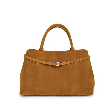 Design Solid Faux Suede Handbag