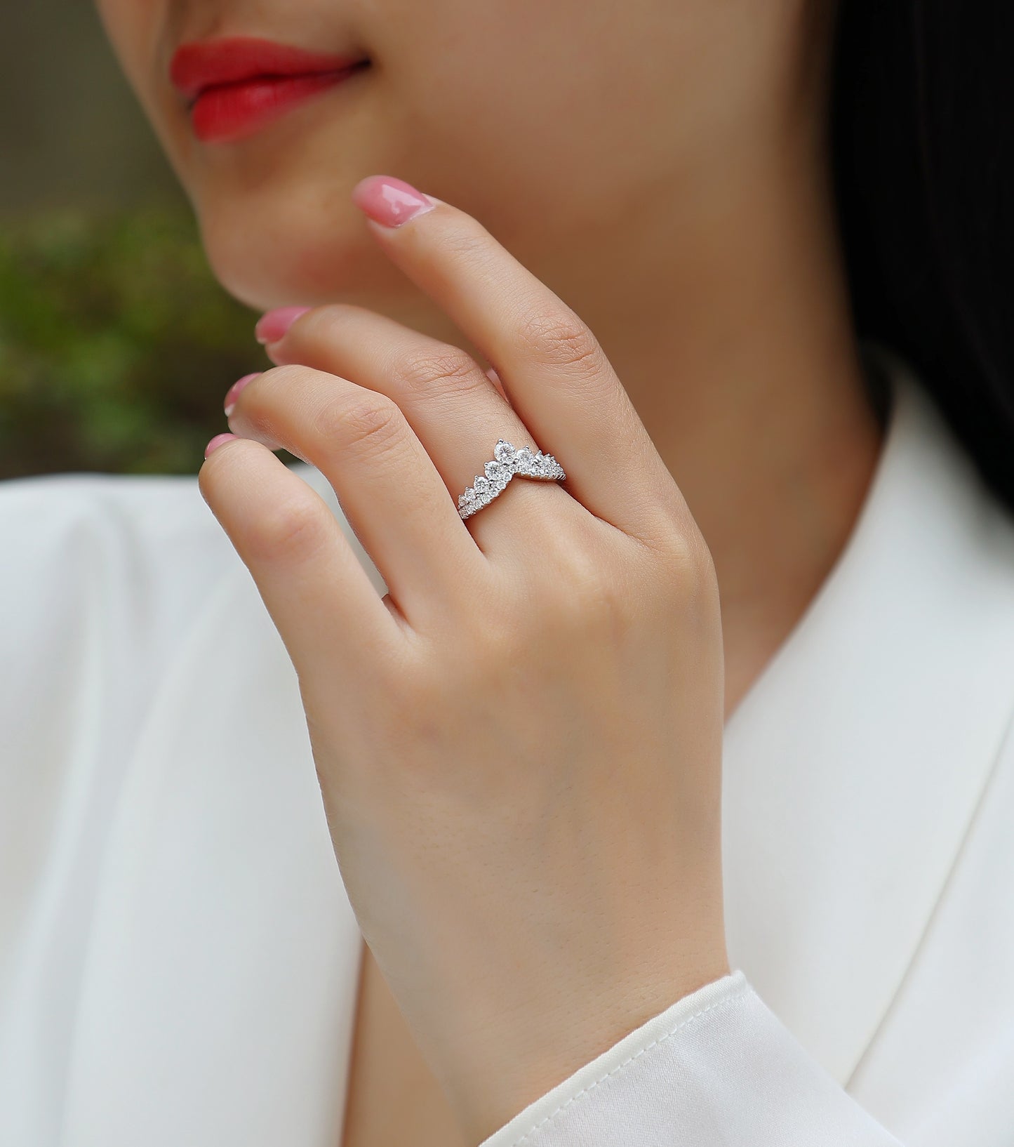 Signature Sterling Silver Ring — Top-Quality Moissanite