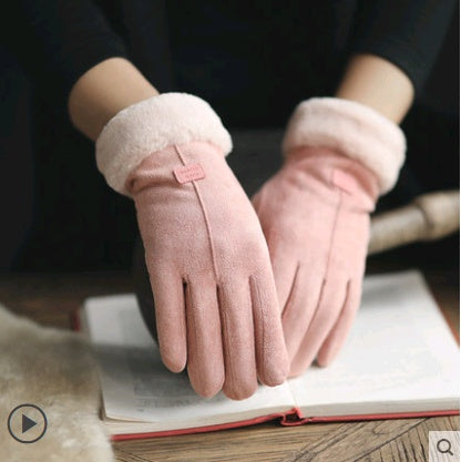 Velvet-Lined Korean Style Touchscreen Gloves