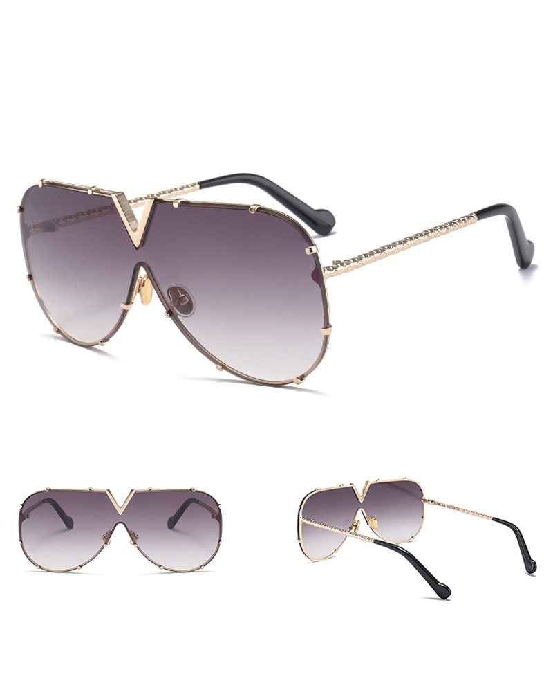 Sunglasses, frameless, rivet, personality glasses