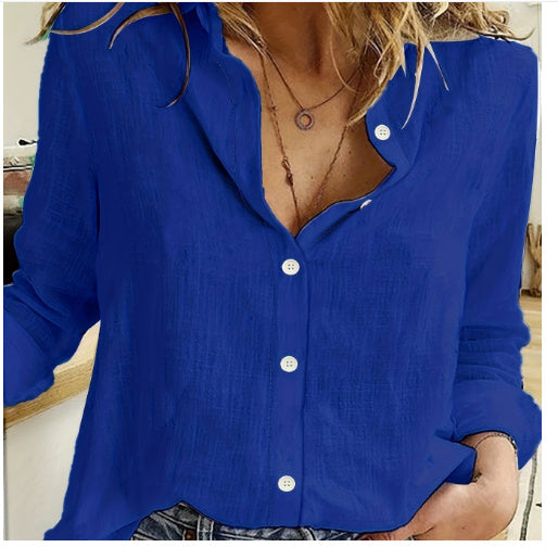 Loose Button Lapel Cardigan Top
