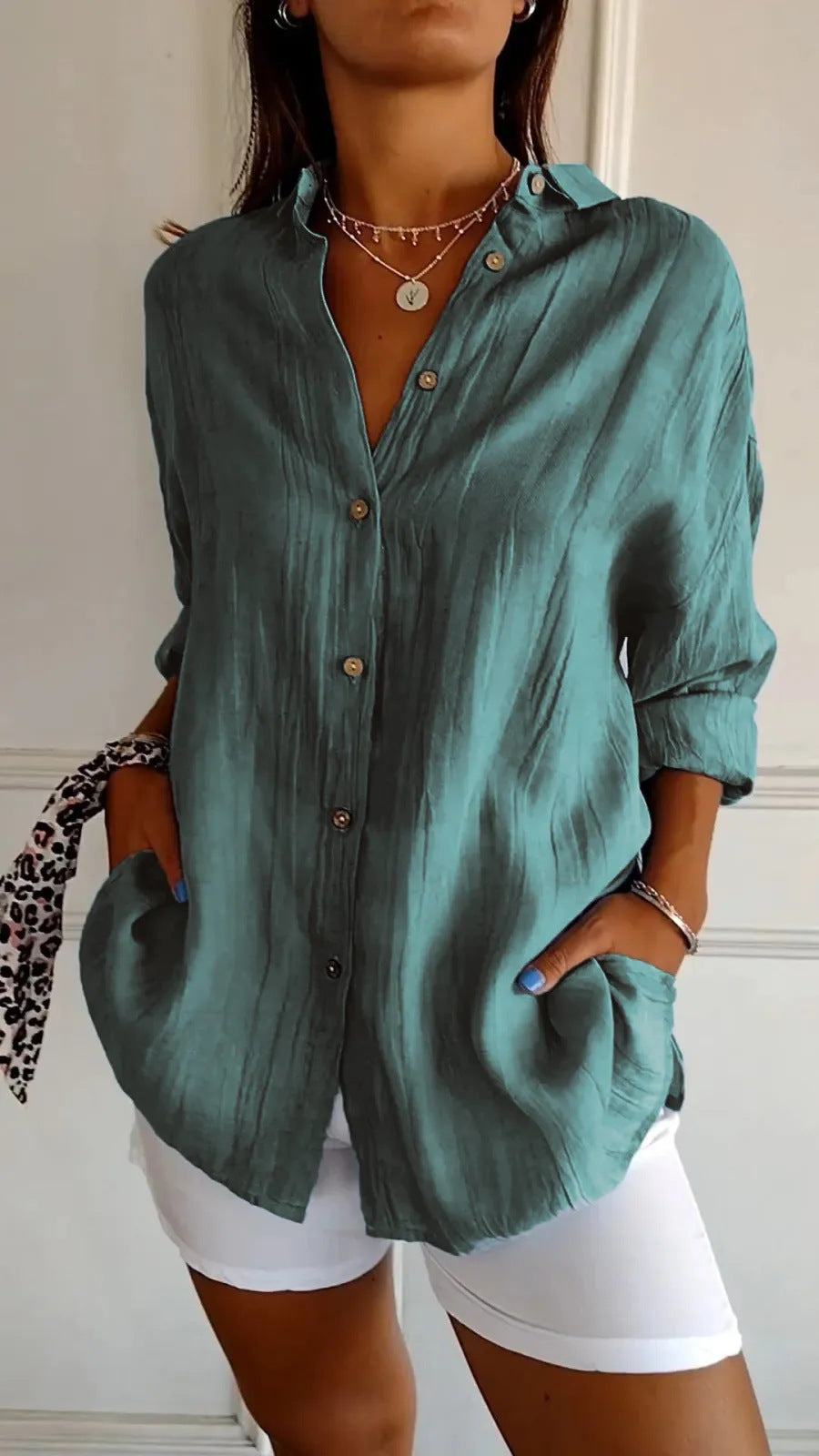 Lapel Long Sleeve Shirt
