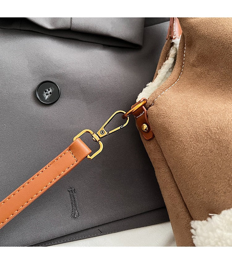 Plush Totes Casual Large-capacity Suede Handbag