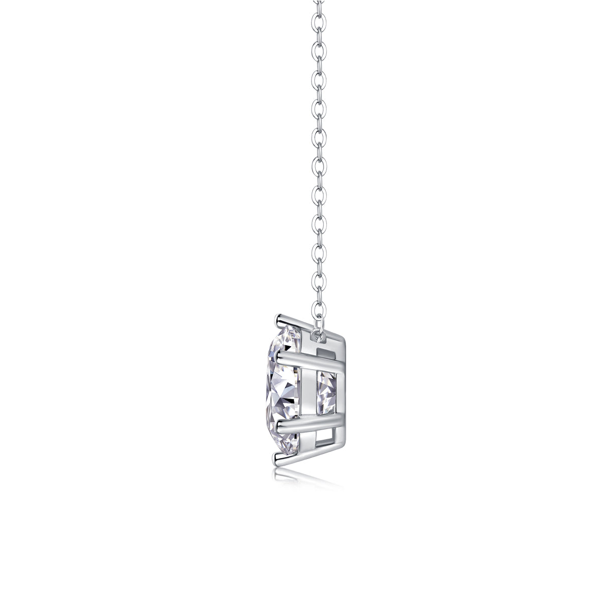 Afternoon Rose — Signature Sterling Silver Pendant Necklace (Luxury Moissanite)