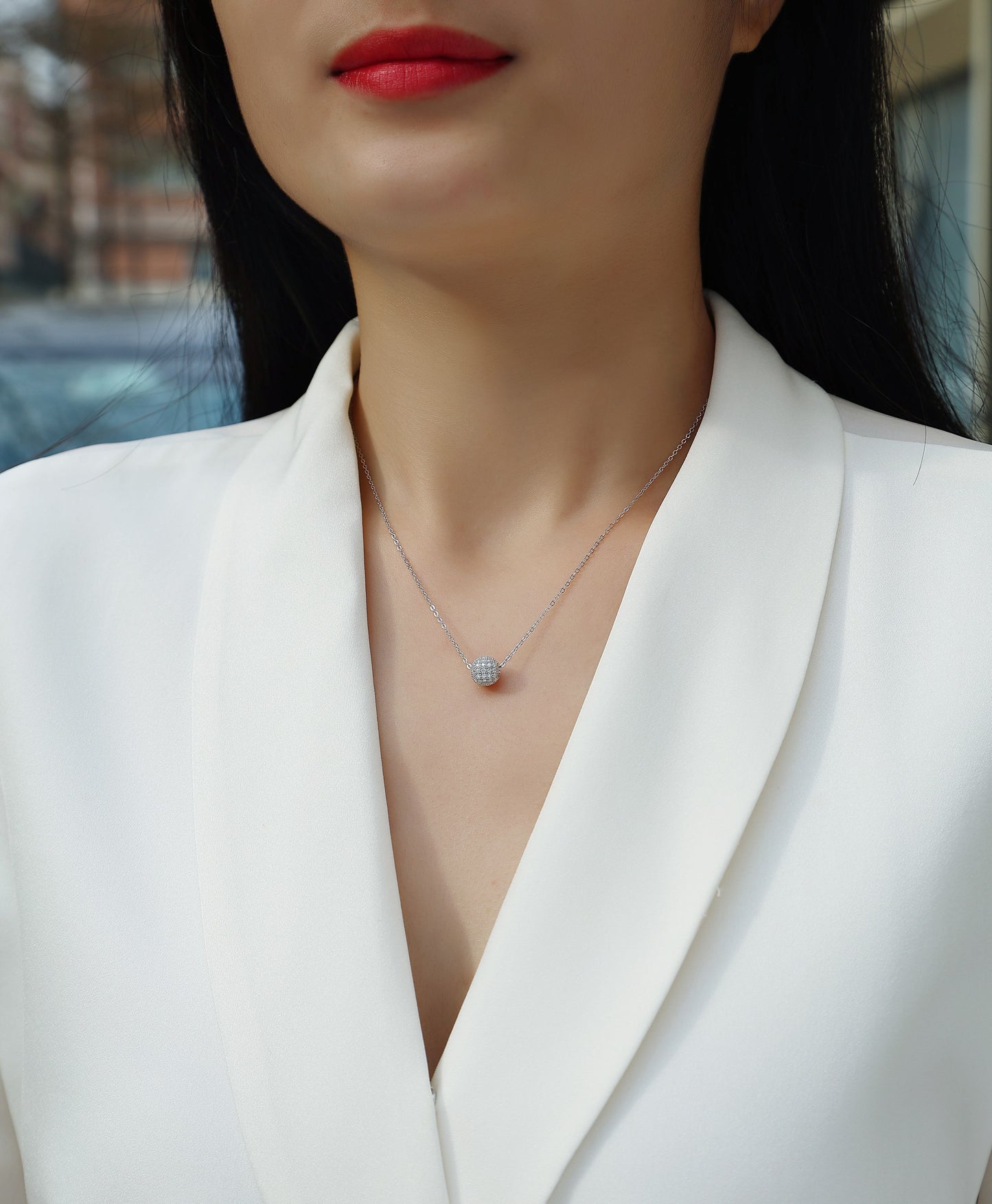 Meet At This Moment — Signature Sterling Silver Pendant Necklace (Luxury Moissanite)