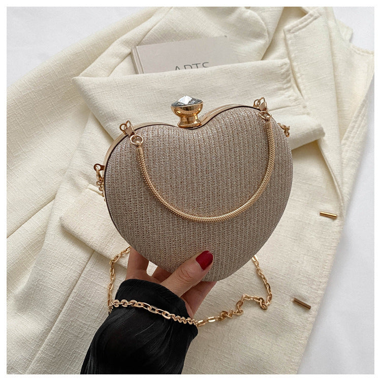 Evening Clutch Bag Shiny Heart Shape