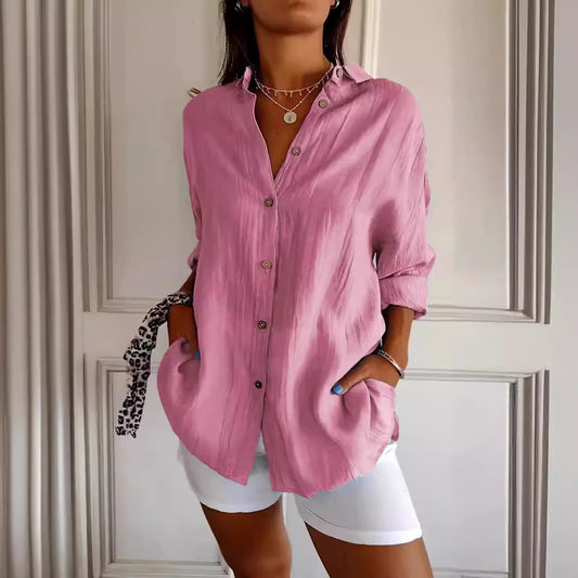 Lapel Long Sleeve Shirt