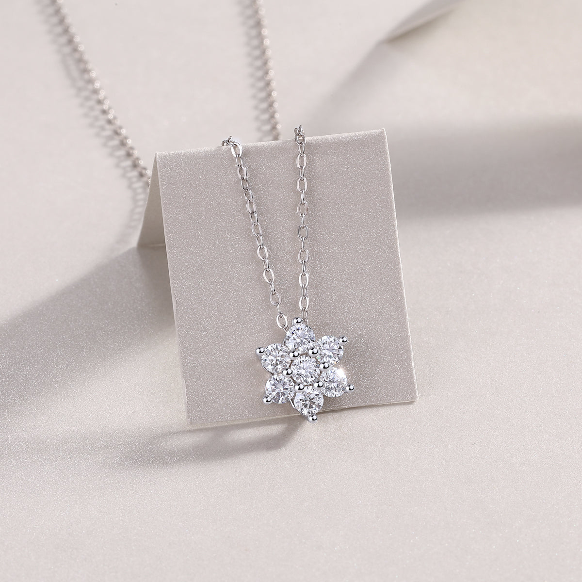 Snowflakes Fluttering — Signature Sterling Silver Pendant Necklace (Luxury Moissanite)