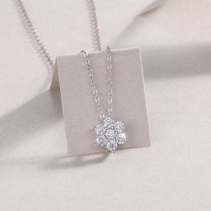Snowflakes Fluttering — Signature Sterling Silver Pendant Necklace (Luxury Moissanite)