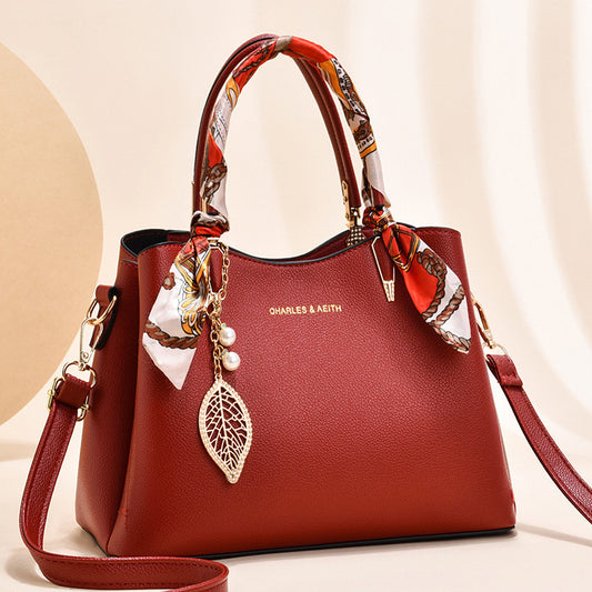 Shoulder Bag With Leaf Pendant