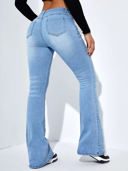Slim-fit Jeans Pants With Flared Design