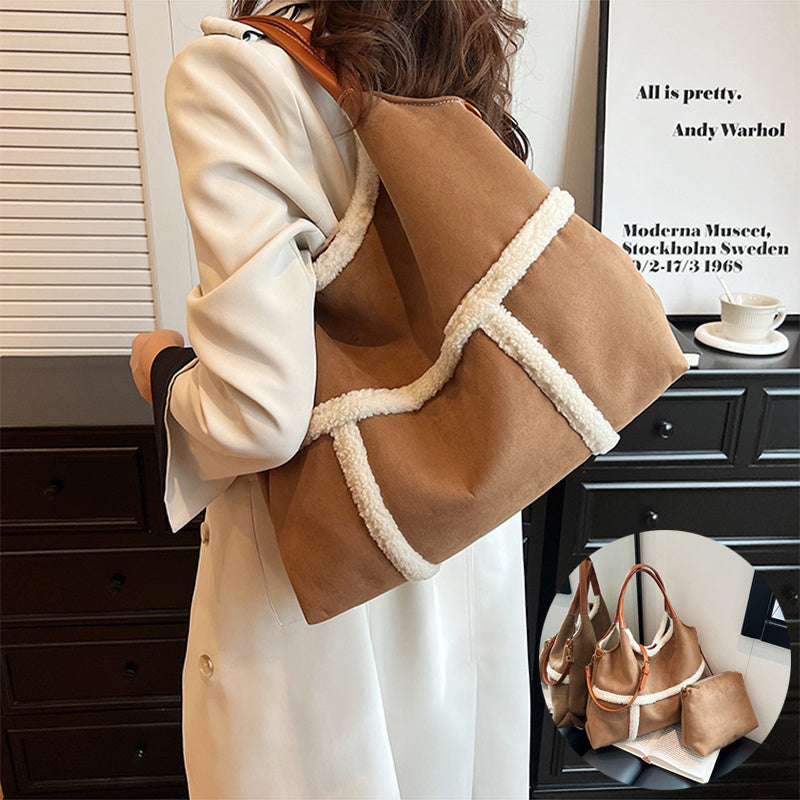 Plush Totes Casual Large-capacity Suede Handbag