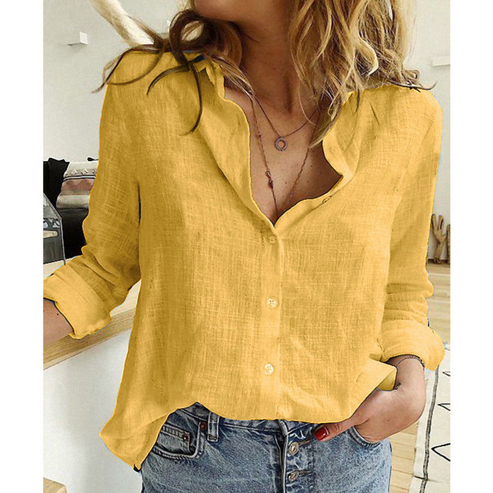 Loose Button Lapel Cardigan Top