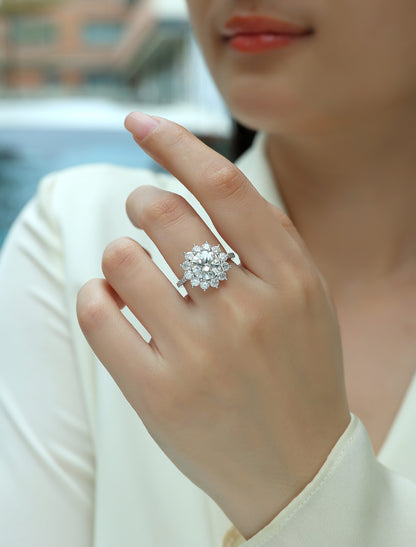Sunflower — Signature Sterling Silver Ring (3 Carats)