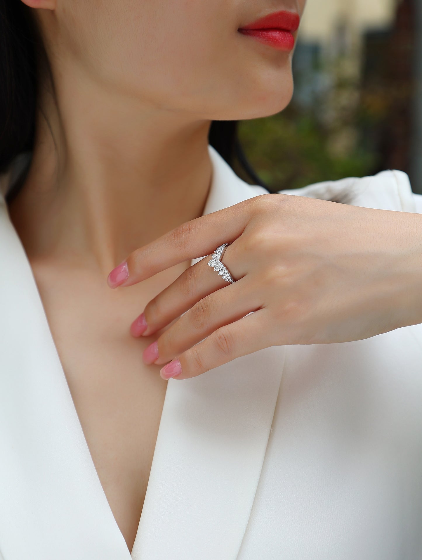 Signature Sterling Silver Ring — Top-Quality Moissanite