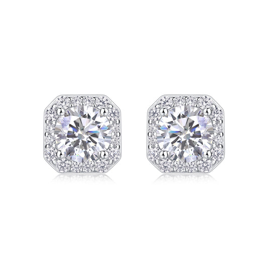 The Rose In The Heart - 1-carat Top-quality S925, Silver Earrings.