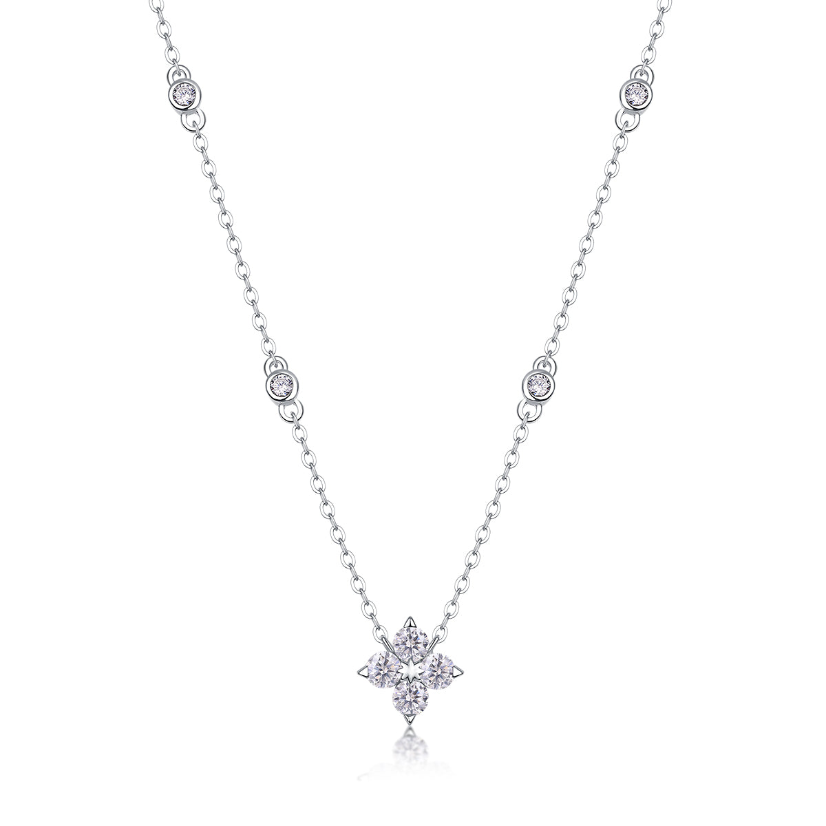Radiant Star — Signature Sterling Silver Pendant Necklace (Luxury Moissanite)