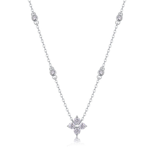 Radiant Star — Signature Sterling Silver Pendant Necklace (Luxury Moissanite)