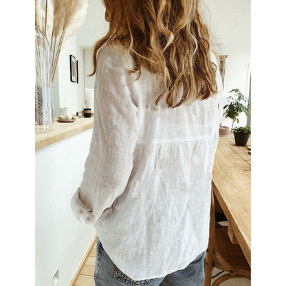 Loose Button Lapel Cardigan Top