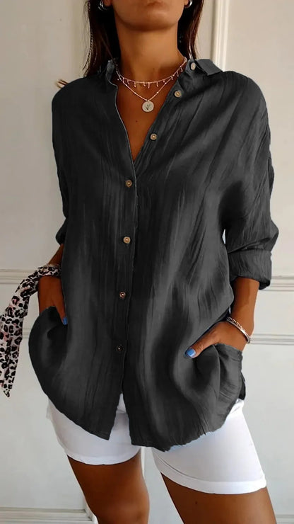 Lapel Long Sleeve Shirt