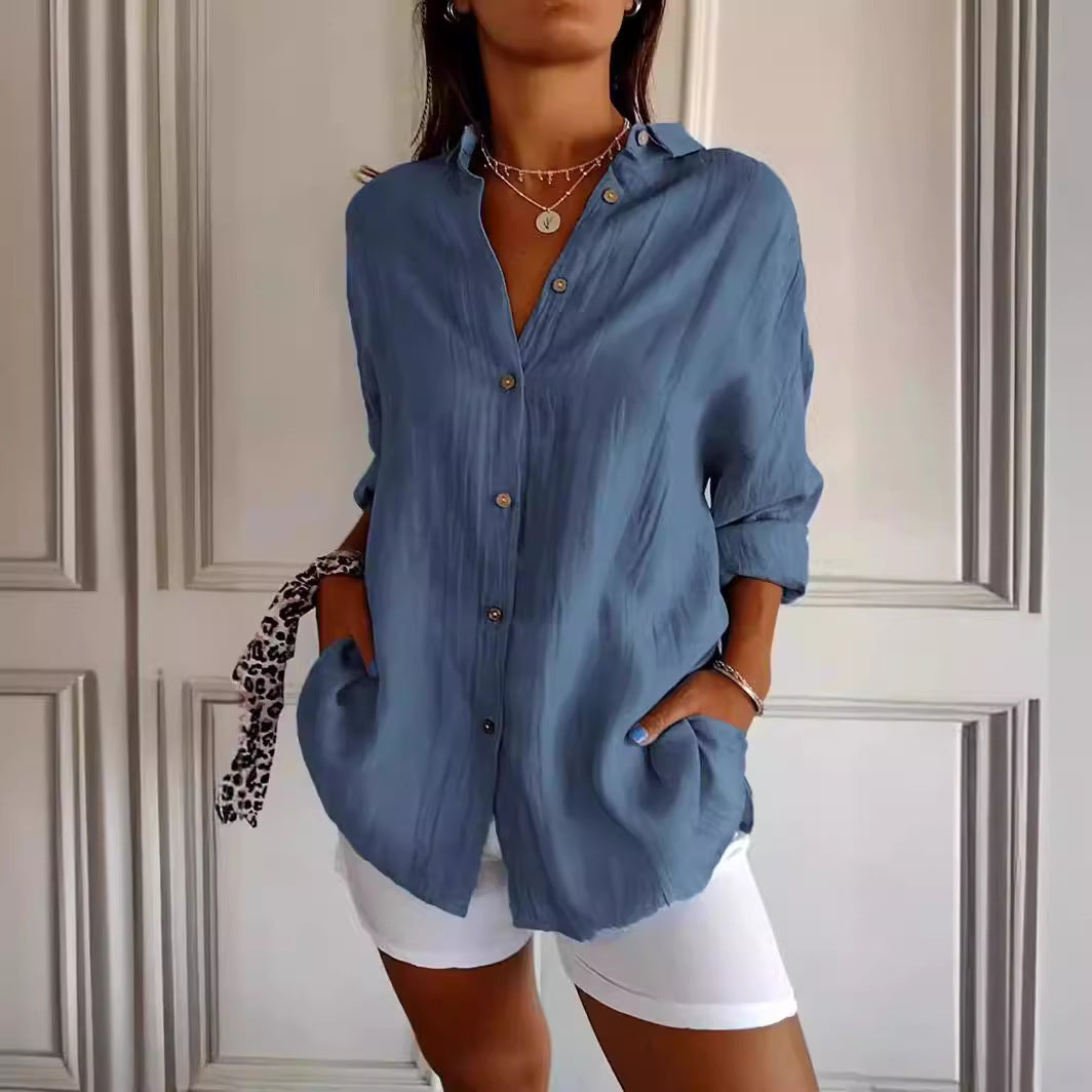 Lapel Long Sleeve Shirt
