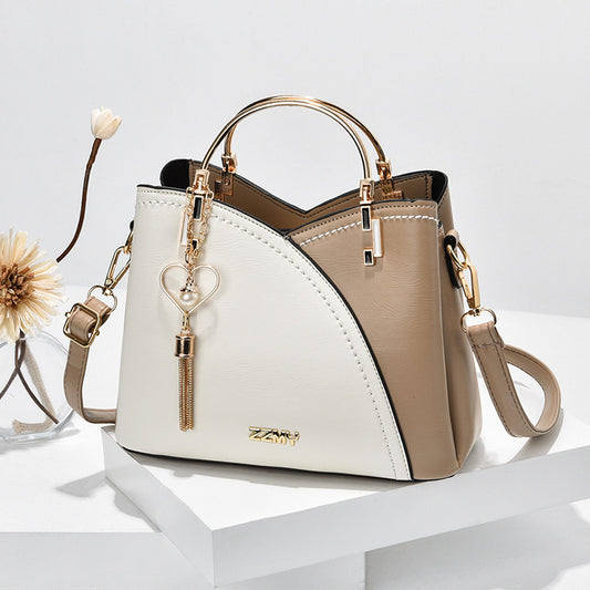 Block Handbag Love Tassel Decor