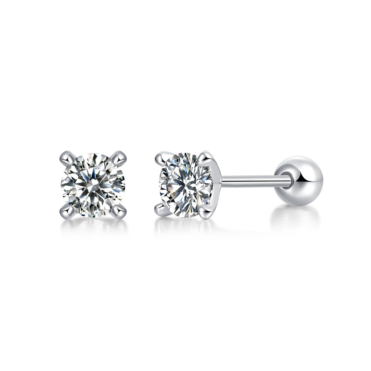 Time Imprint — Signature Sterling Silver Stud Earrings (0.5 Carat)